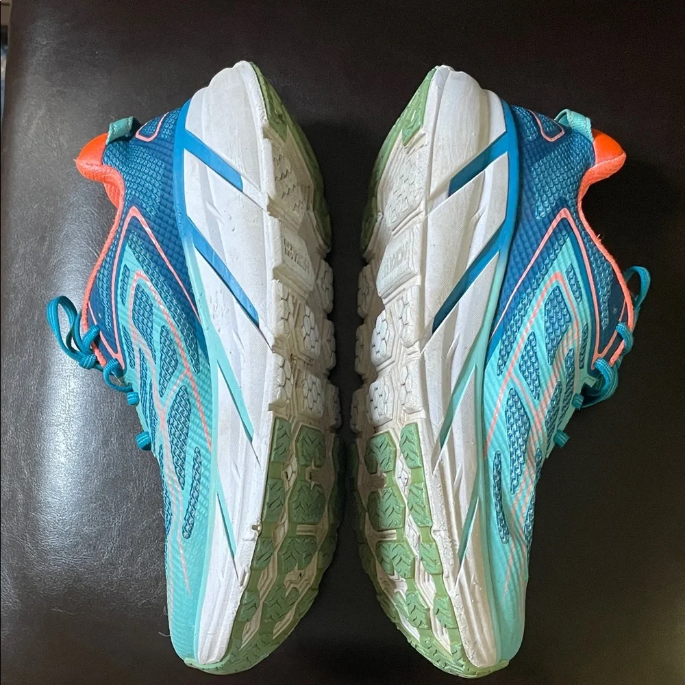 Hoka Turquoise and Coral Athletic Shoes - Picture 2 of 2